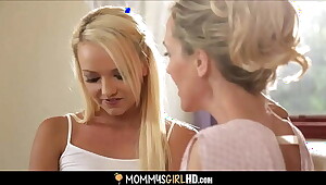 Hot Action Mom Teaching Her Tiny Teen Daughter